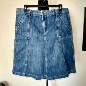 Eddie Bauer A-line Jean Skirt 14